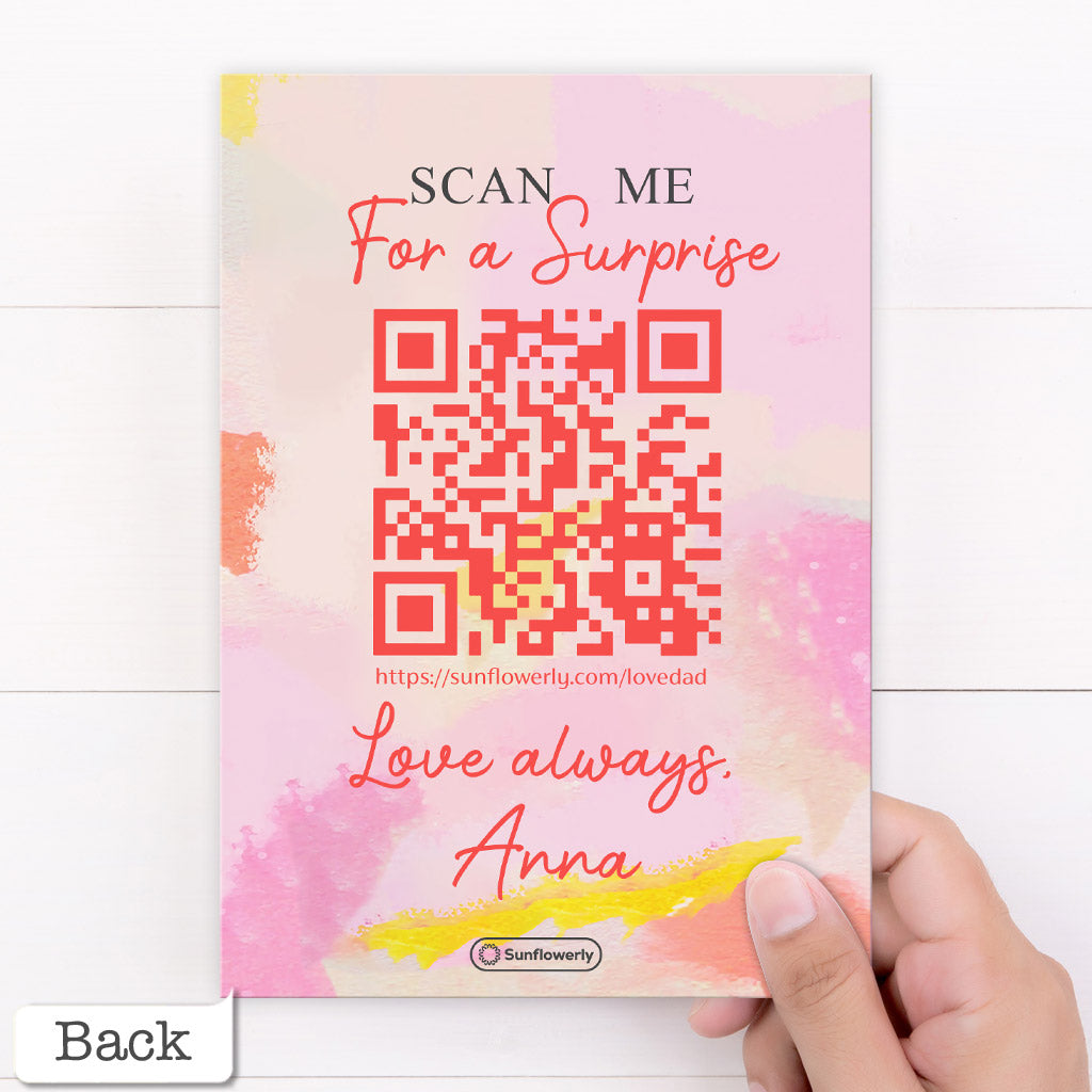 Je t'aime, ma fille - Carte de vœux personnalisée avec QR code