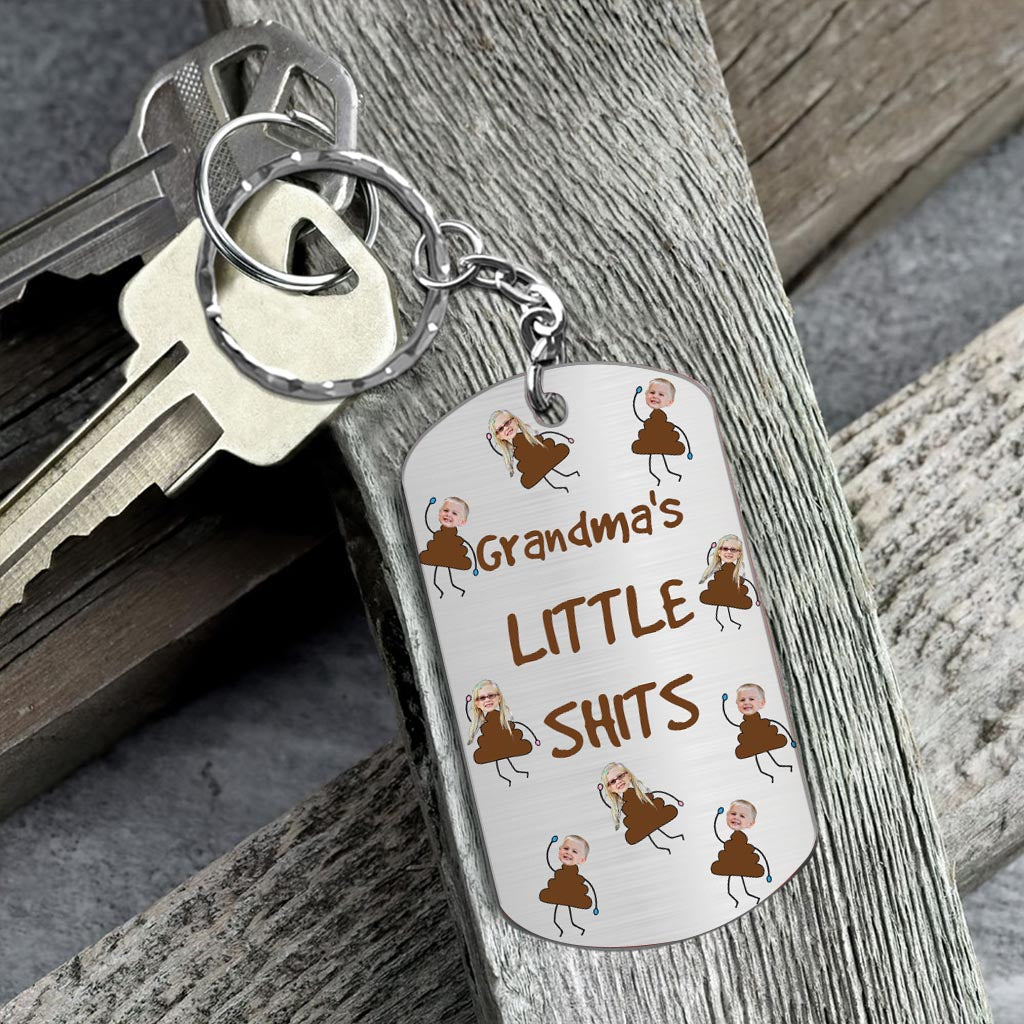 Dad's Little Cuties - Gift for dad, grandpa, mom, uncle, aunt, grandma - Personalized Stainless Steel Keychain