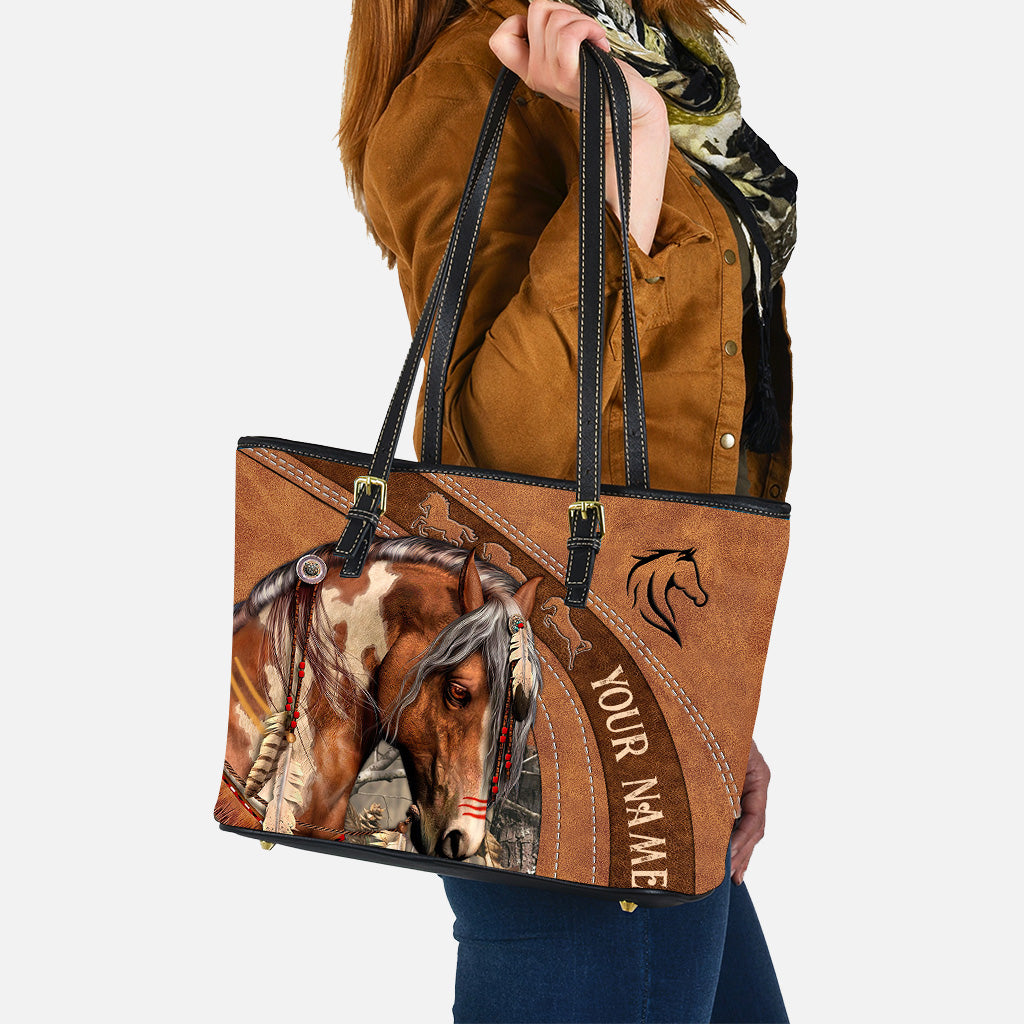 J'adore les chevaux - Sac en cuir personnalisé pour chevaux