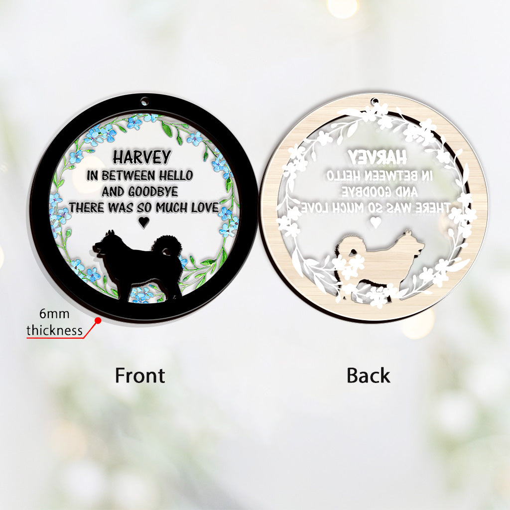 Entre bonjour et au revoir, il y avait tant d'amour - Ornement personnalisé pour chien à plusieurs niveaux