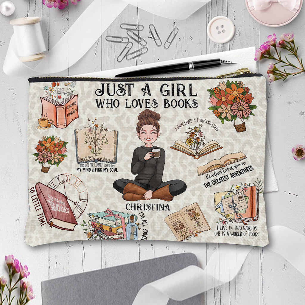 Pochette à livres personnalisée « Juste une fille qui aime les livres »