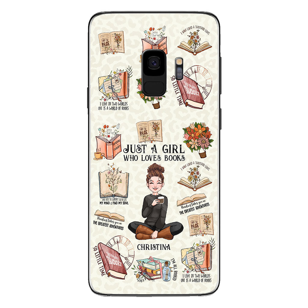 Une fille qui aime les livres - Coque de téléphone personnalisée en forme de livre