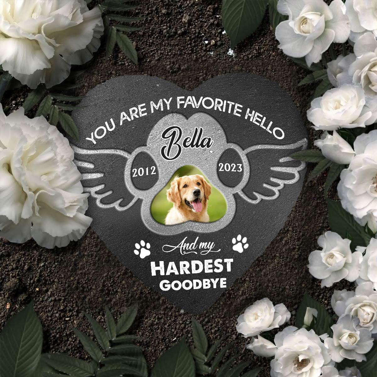 Les meilleurs amis ne sont jamais oubliés - Pierre personnalisée en forme de cœur pour chien