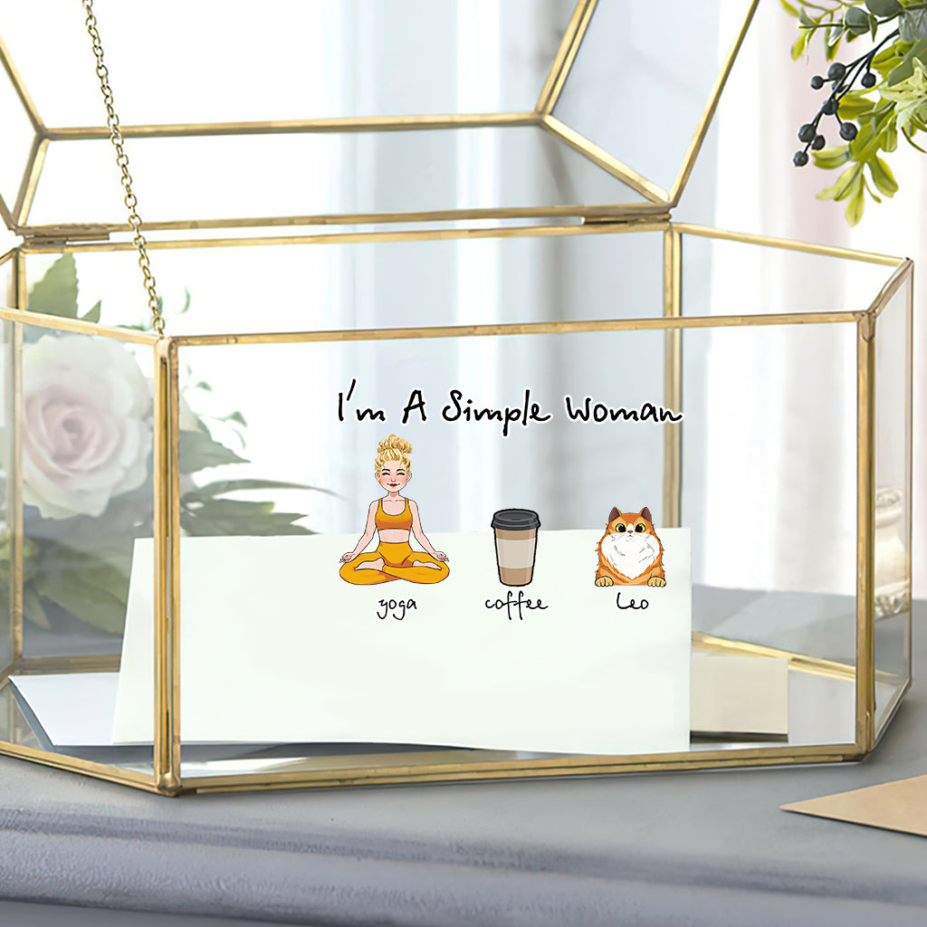 I'm A Simple Woman - Yoga gift for dog lover, cat lover, cat lover - Personalized Decal Full