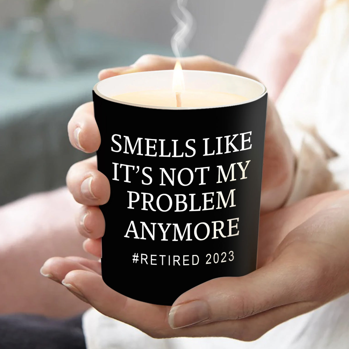 Ça sent le désordre - Bougie personnalisée de collection avec couvercle en bois
