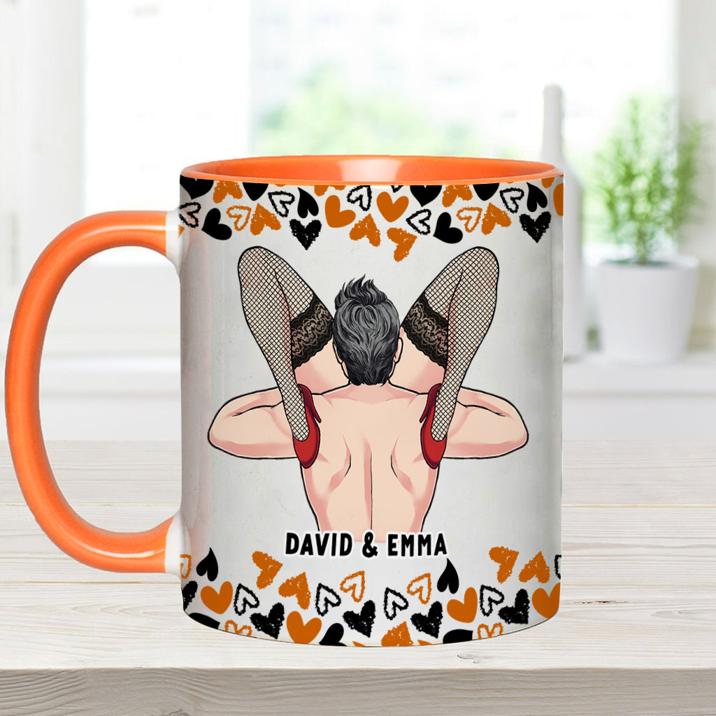 Naughty I Love Your Face - Personalized Couple Accent Mug