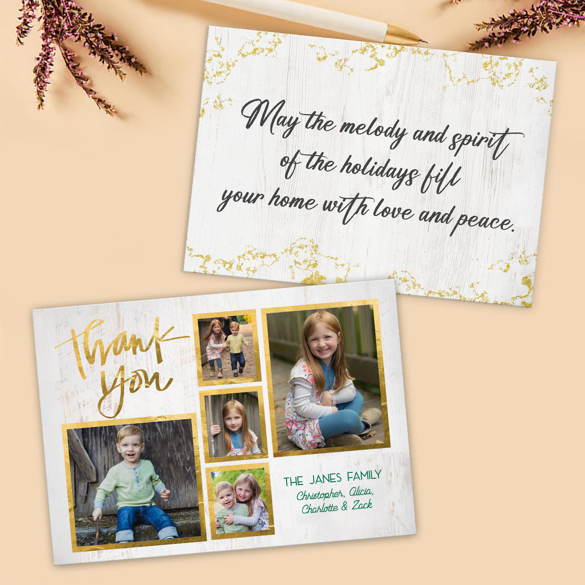 Téléchargement de photo de remerciement - Carte de vœux personnalisée