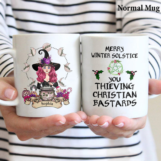 Joyeux solstice d'hiver - Mug de sorcière personnalisé