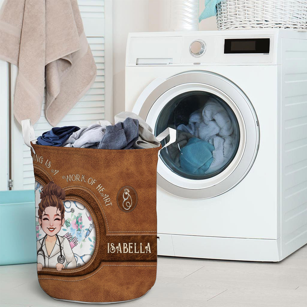 Les soins infirmiers sont un travail de cœur - Panier de rangement personnalisé pour infirmières