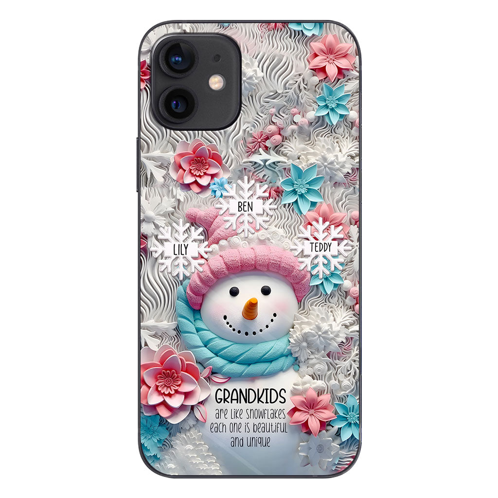 Les petits-enfants sont comme des flocons de neige - Cadeau pour grand-mère - Coque de téléphone personnalisée
