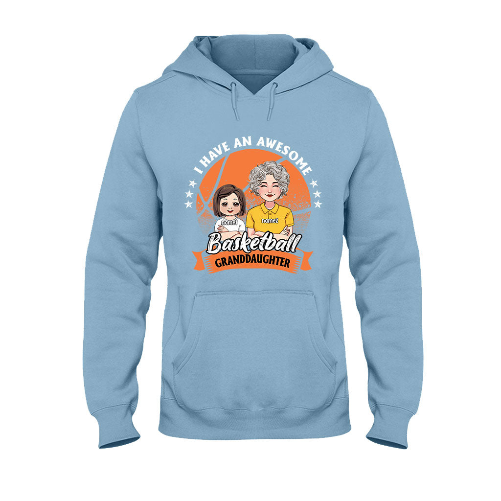 Awesome Basketball Granddaughter - Personalized Basketball T-shirt And Hoodie