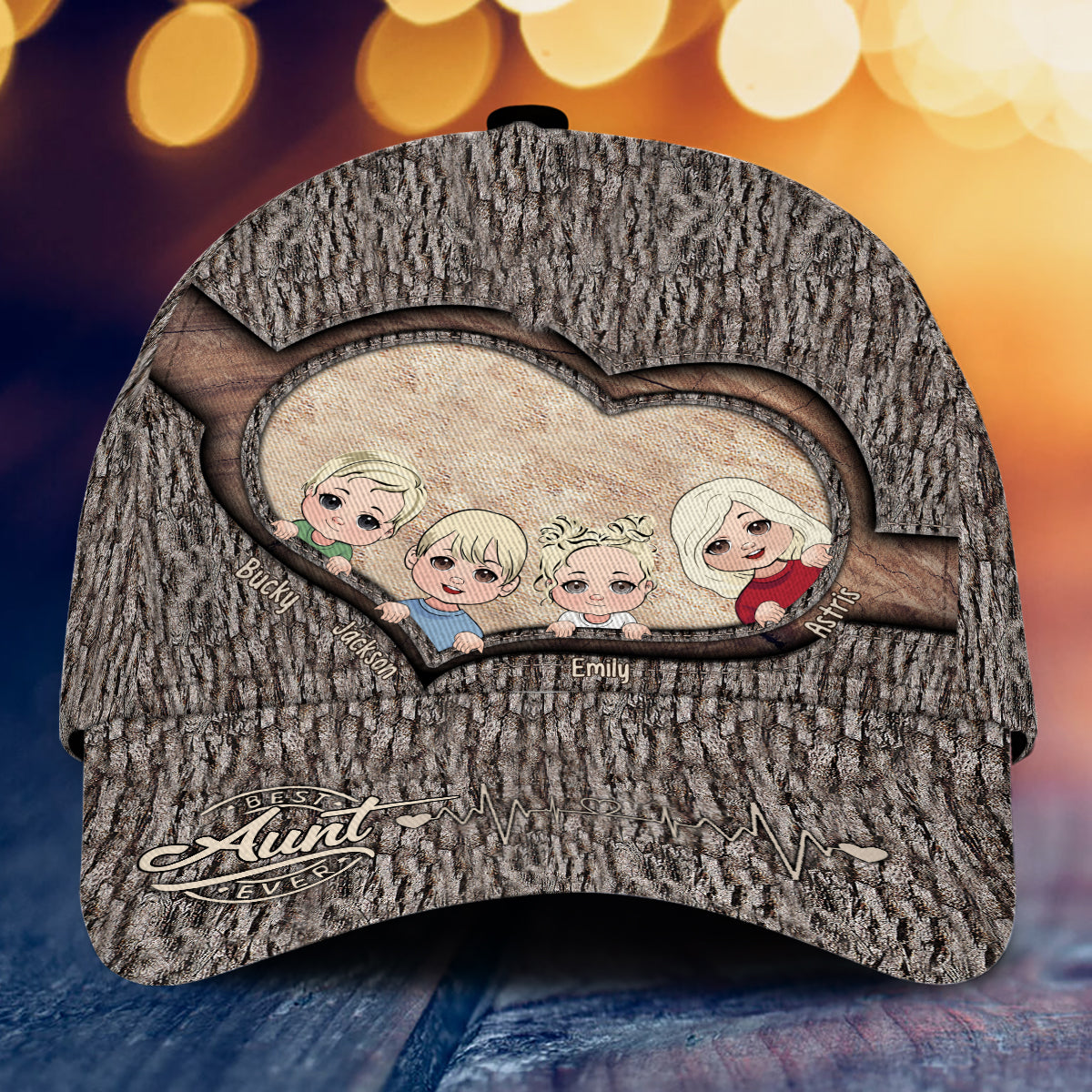 Chaque fois que vous touchez ce cœur - Cadeau pour papa, grand-mère, grand-père, maman, oncle, tante, frère, sœur - Casquette classique personnalisée