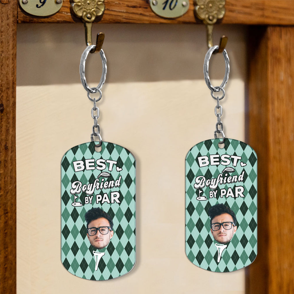 Best Dad By Par - Golf gift for dad, him, boyfriend, husband, grandpa - Personalized Stainless Steel Keychain