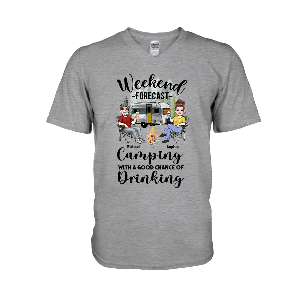 Prévisions du week-end - T-shirt et sweat à capuche de camping personnalisés