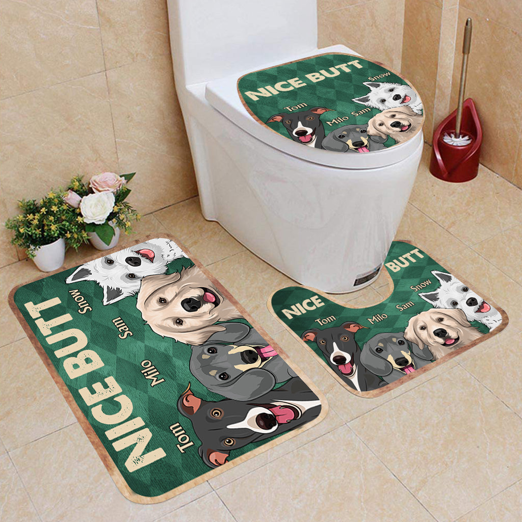 Tapis de bain personnalisé « Nice butt Shower » - Cadeau idéal pour les amoureux des chiens et des chats