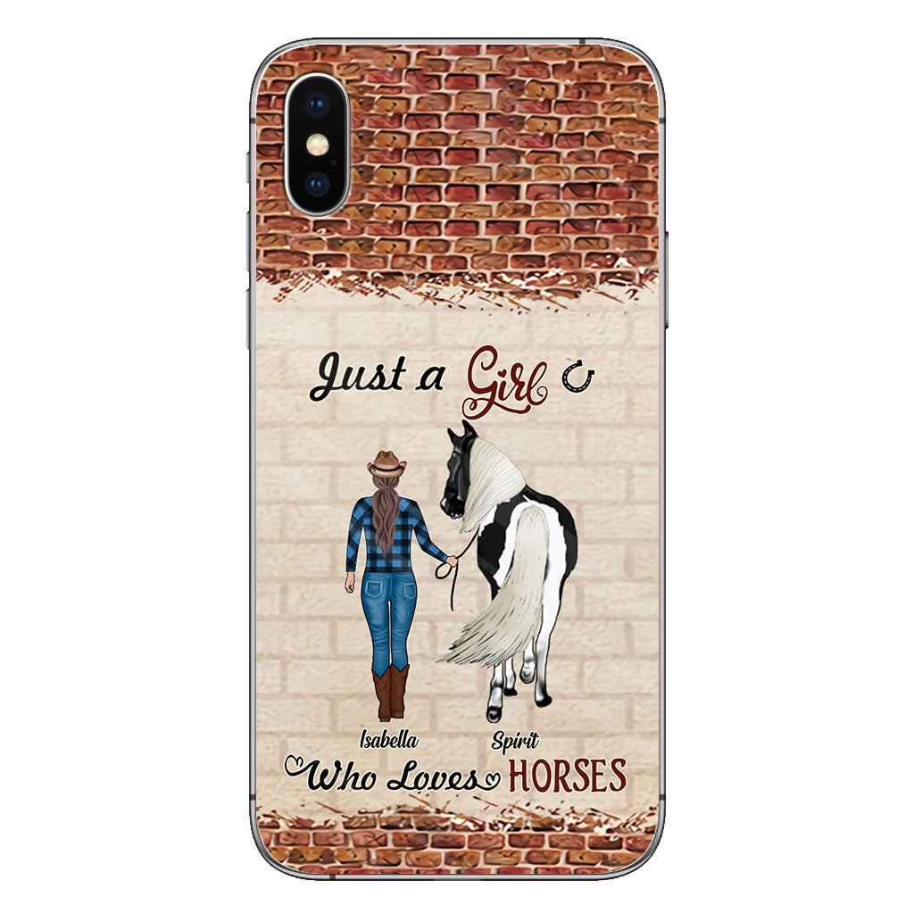 Une fille qui aime les chevaux - Coque de téléphone personnalisée avec motif cheval