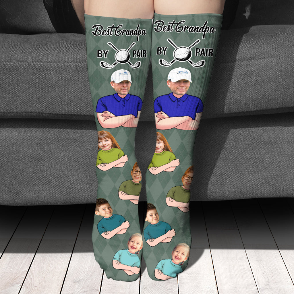 Meilleur Papa selon le Par - Cadeau de golf pour papa, lui, petit ami, mari, grand-père - Chaussettes personnalisées