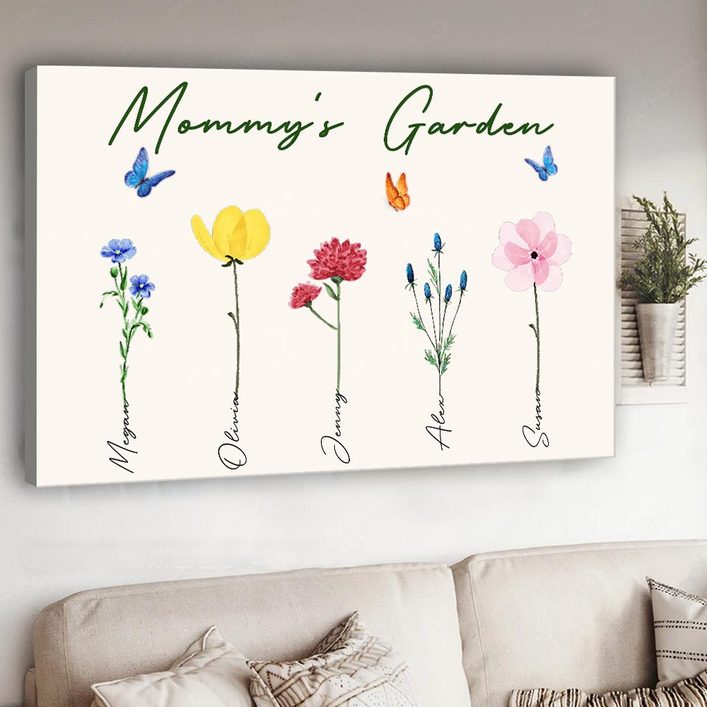 Le jardin de grand-mère - Cadeau pour grand-mère, grand-père, maman, papa - Toile et affiche personnalisées
