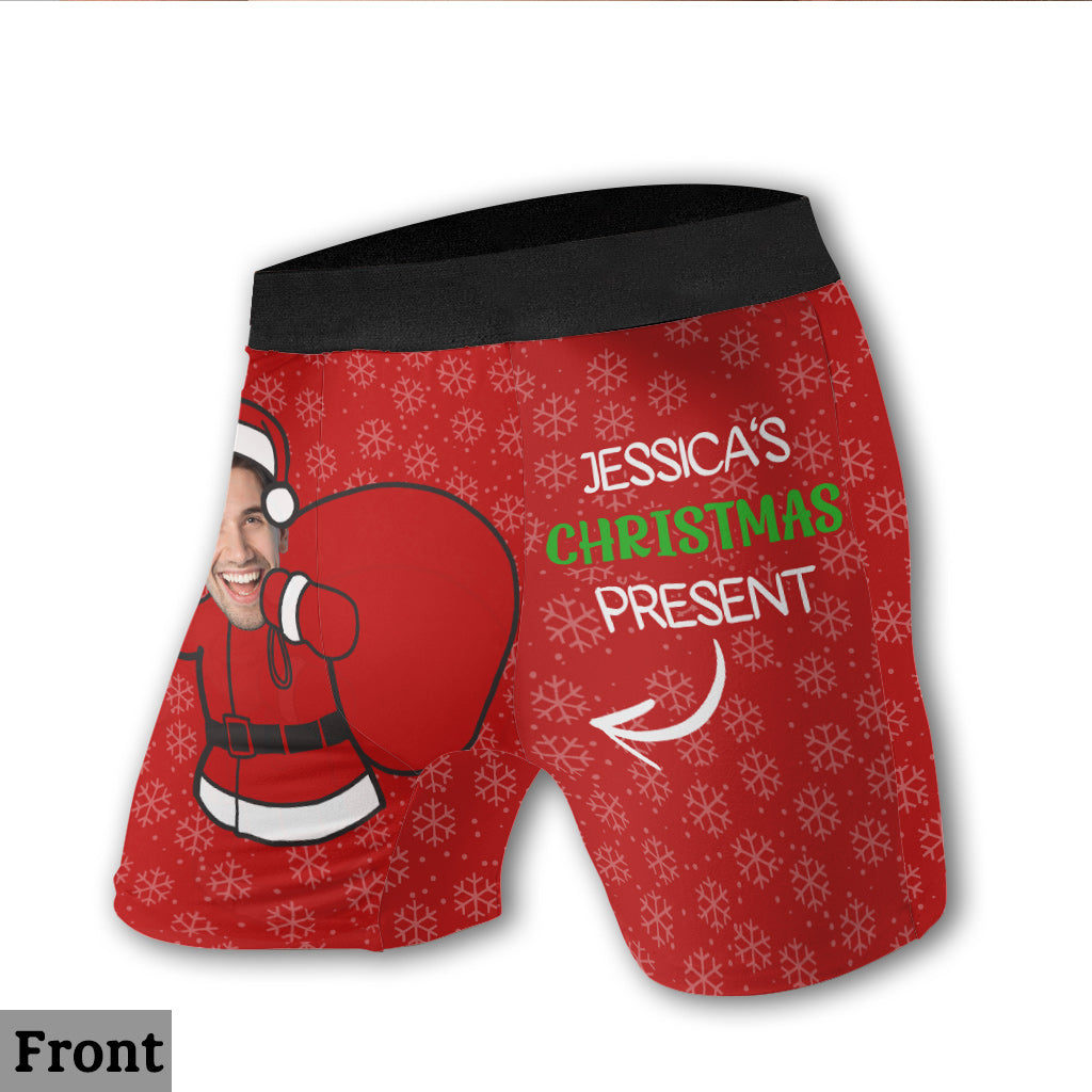 Christmas Present - Personalized Couple Men Boxer Briefs