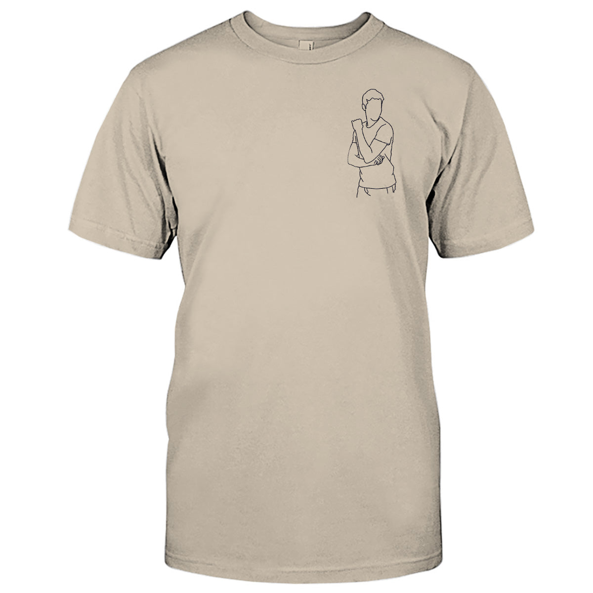 T-shirt brodé personnalisé avec motif de ligne - T-shirt brodé personnalisé pour fils