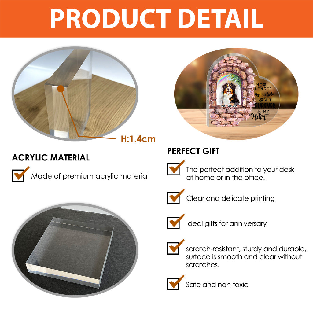 Plus à mes côtés - Plaque acrylique personnalisée pour chien, en forme de chien