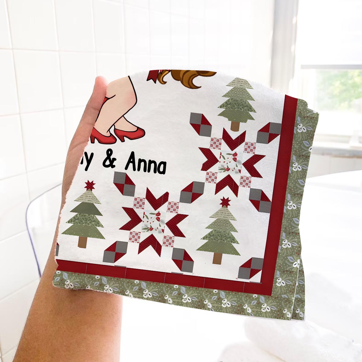 Le seul cadeau que je veux pour Noël, c'est toi - Serviette de golf personnalisée pour couple