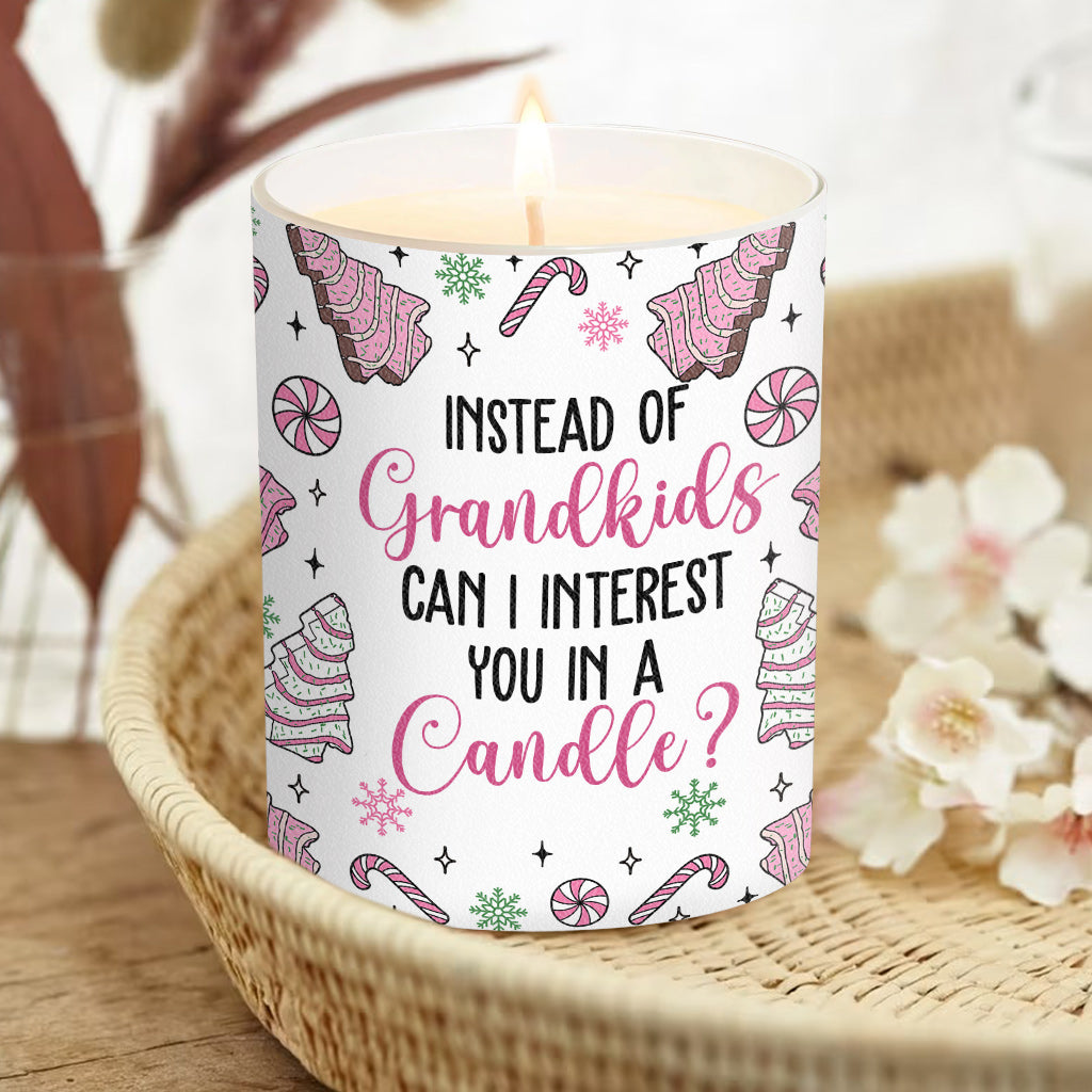 Au lieu de petits-enfants - Cadeau pour maman - Bougie personnalisée avec couvercle en bois