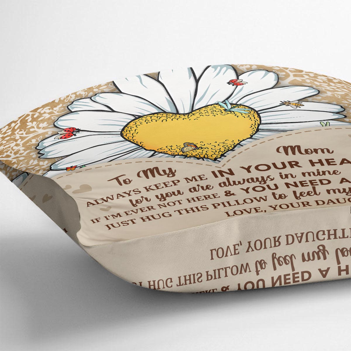 Tu es mon rayon de soleil - Cadeau pour grand-mère, maman, fille, petite-fille, sœur, épouse - Coussin décoratif personnalisé