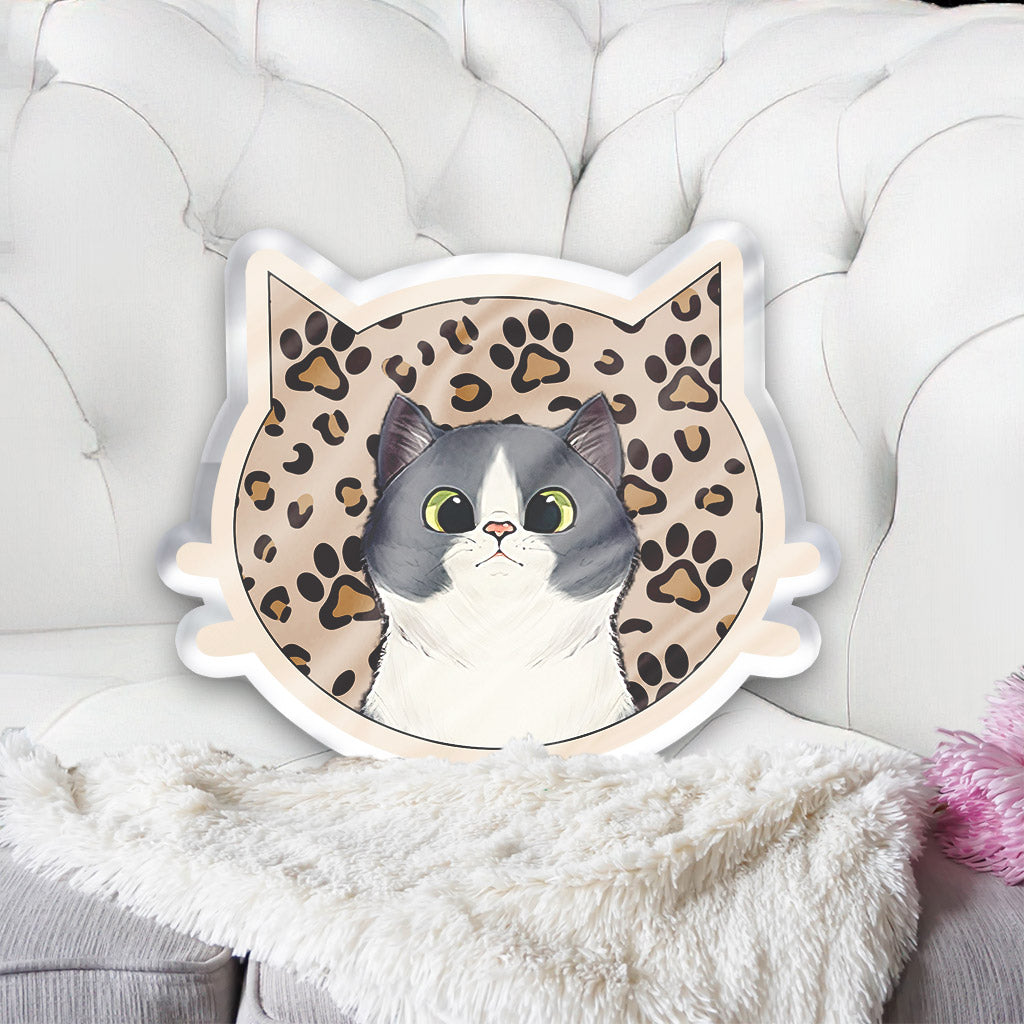 Réservé au chat - Coussin personnalisé en forme de chat