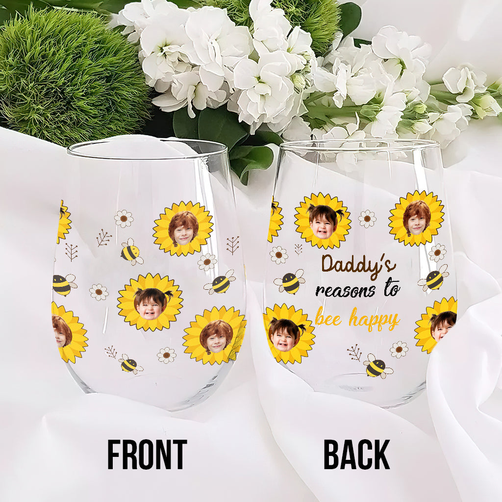 Nana's Reasons - Gift for grandma, mom, grandpa, dad - Personalized All Over Wine Glass