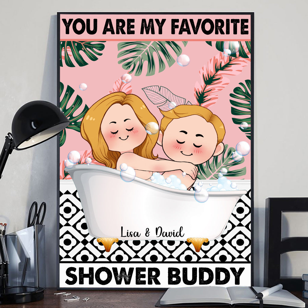 Tu es mon/ma partenaire de douche préféré(e) - Toile et affiche personnalisées pour couples