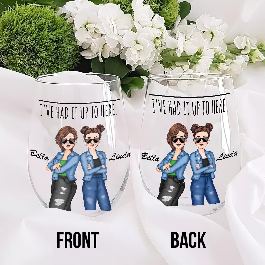 J'en ai marre ! - Cadeau idéal pour une sœur, une amie ou une maman - Verre à vin entièrement personnalisé