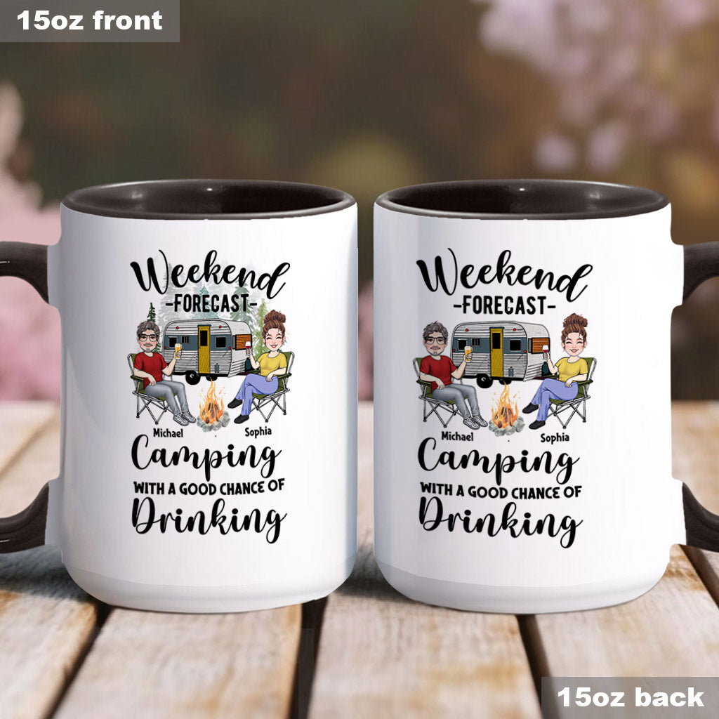 Prévisions du week-end - Mug personnalisé pour le camping