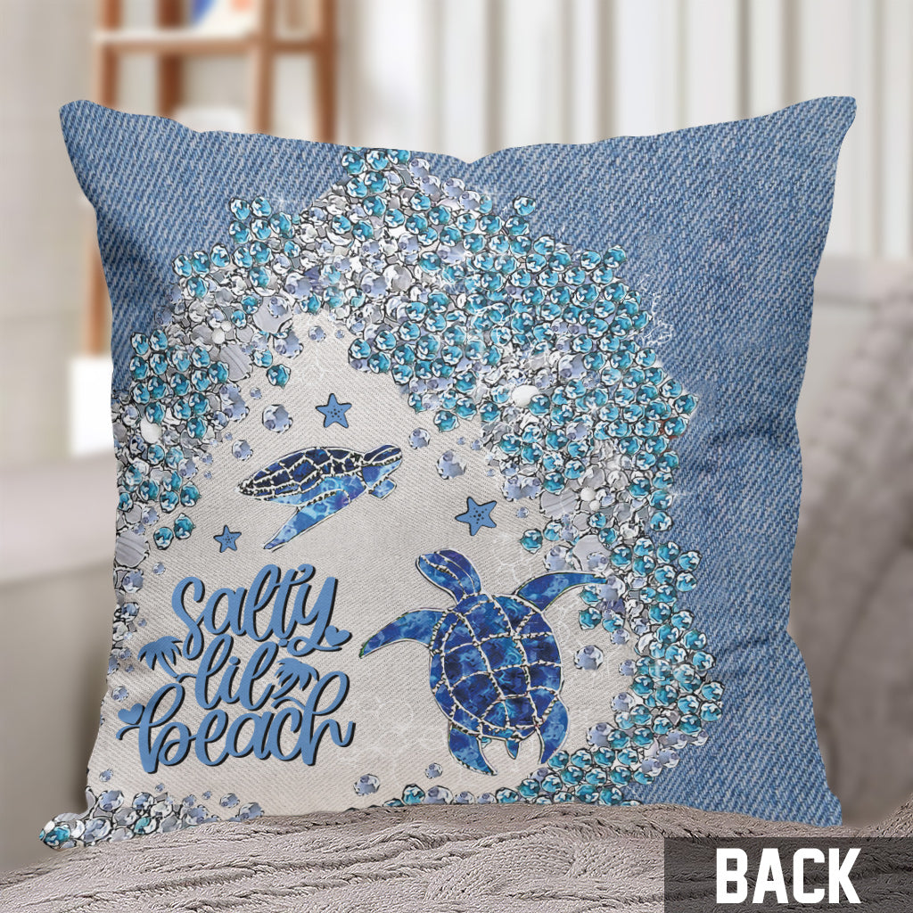 Coussin décoratif personnalisé Tortue Bling -