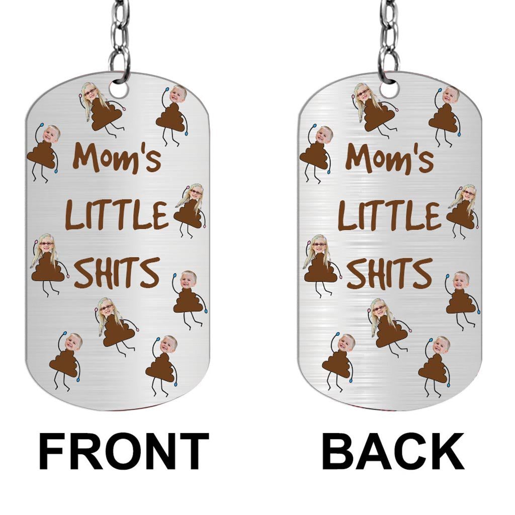 Dad's Little Cuties - Gift for dad, grandpa, mom, uncle, aunt, grandma - Personalized Stainless Steel Keychain