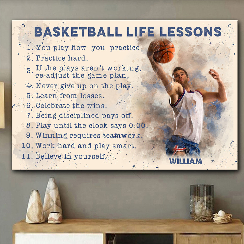 Leçons de vie du basketball - Toile et affiche personnalisées sur le thème du basketball