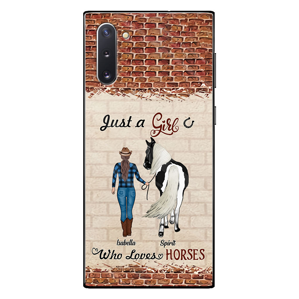 Une fille qui aime les chevaux - Coque de téléphone personnalisée avec motif cheval