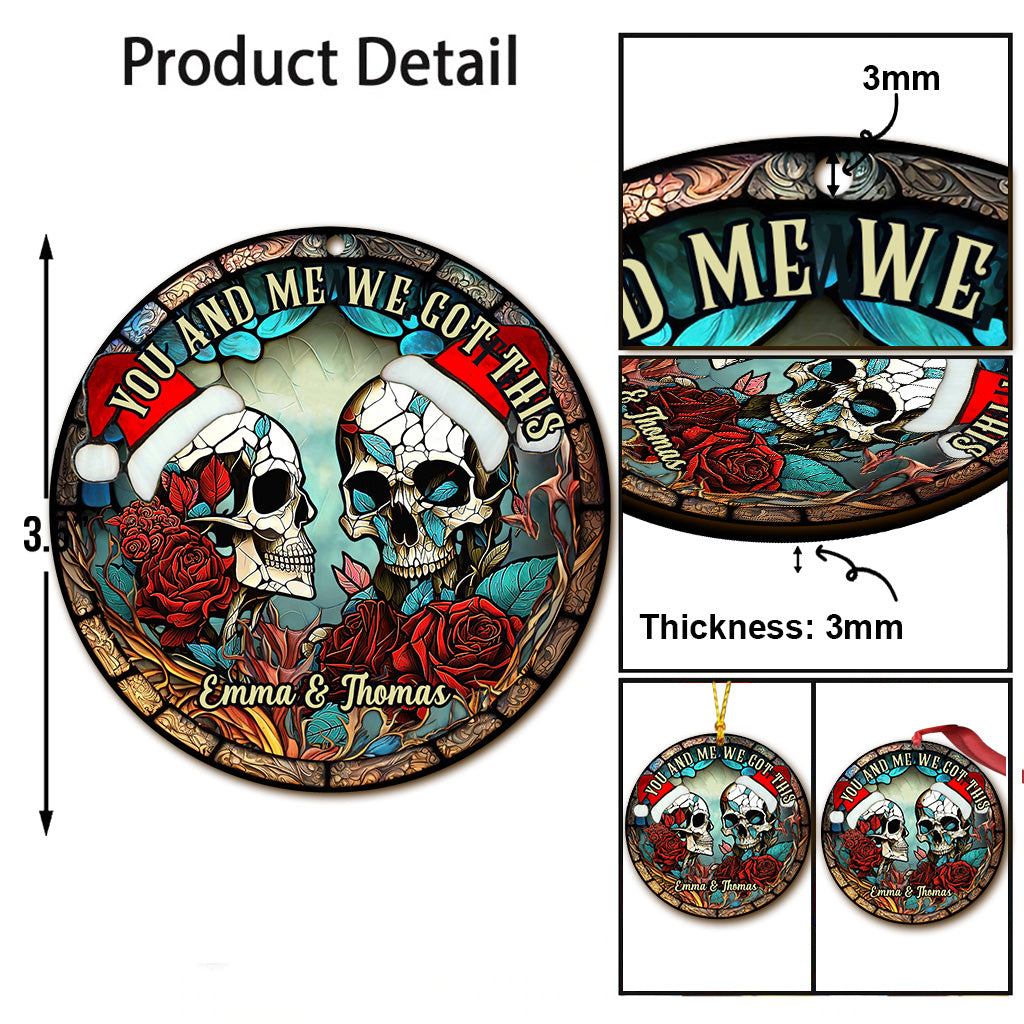 Couple de crânes - Ornement de crâne personnalisé