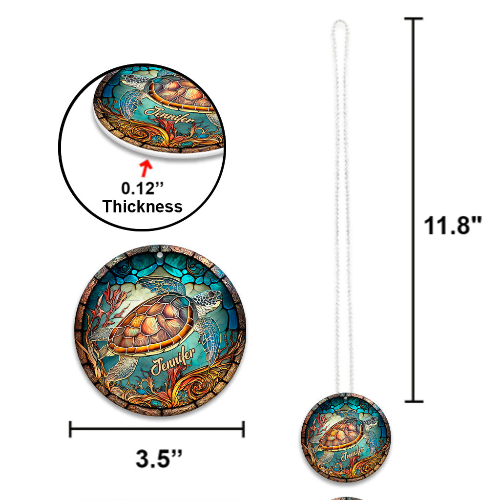 J'adore les tortues - Ornement de voiture tortue personnalisé