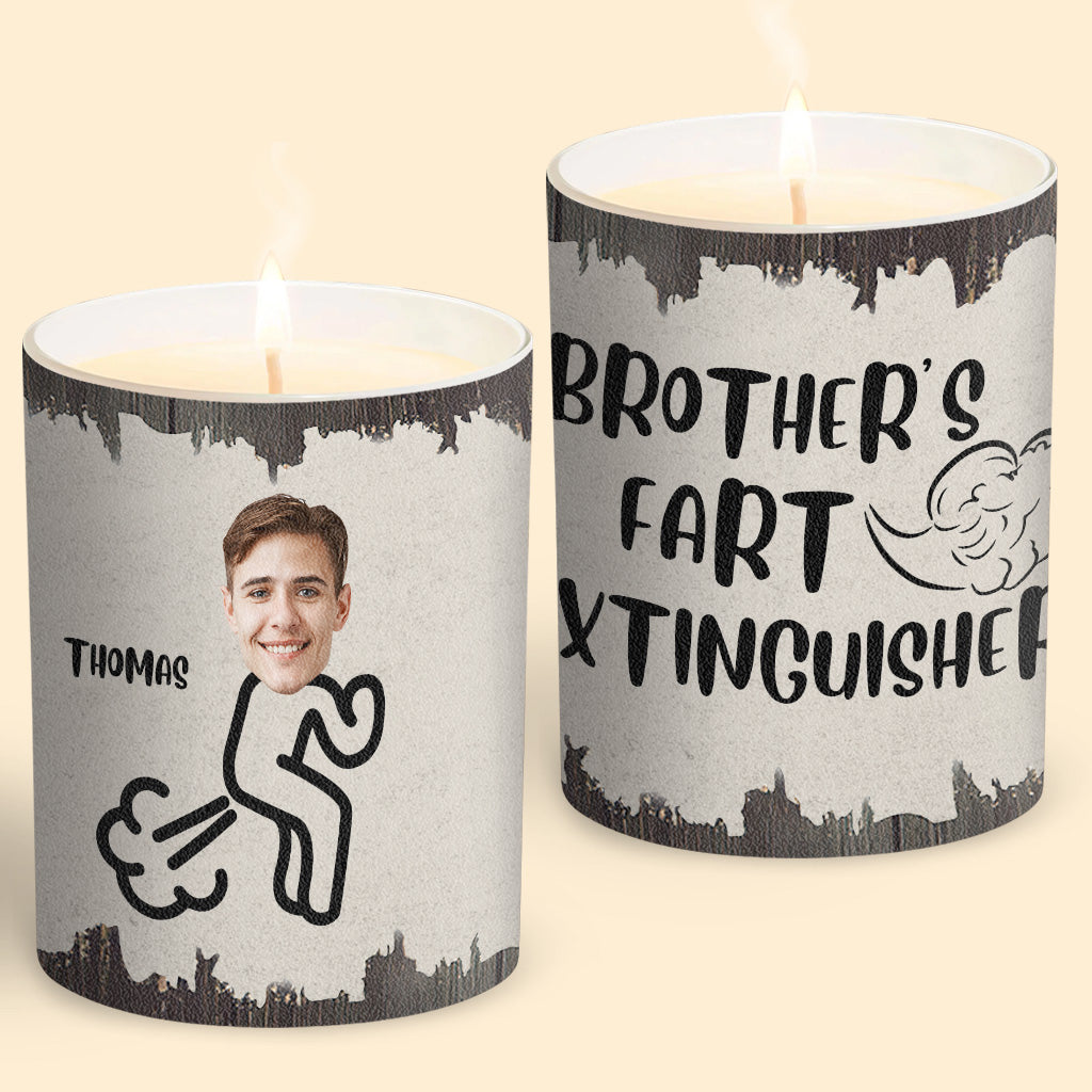Fart Extinguisher - Gift for dad, grandma, grandpa, mom, uncle, aunt, son, daughter, brother, sister, granddaughter, grandson, husband, wife, boyfriend, girlfriend, friend - Personalized Candle With Wooden Lid
