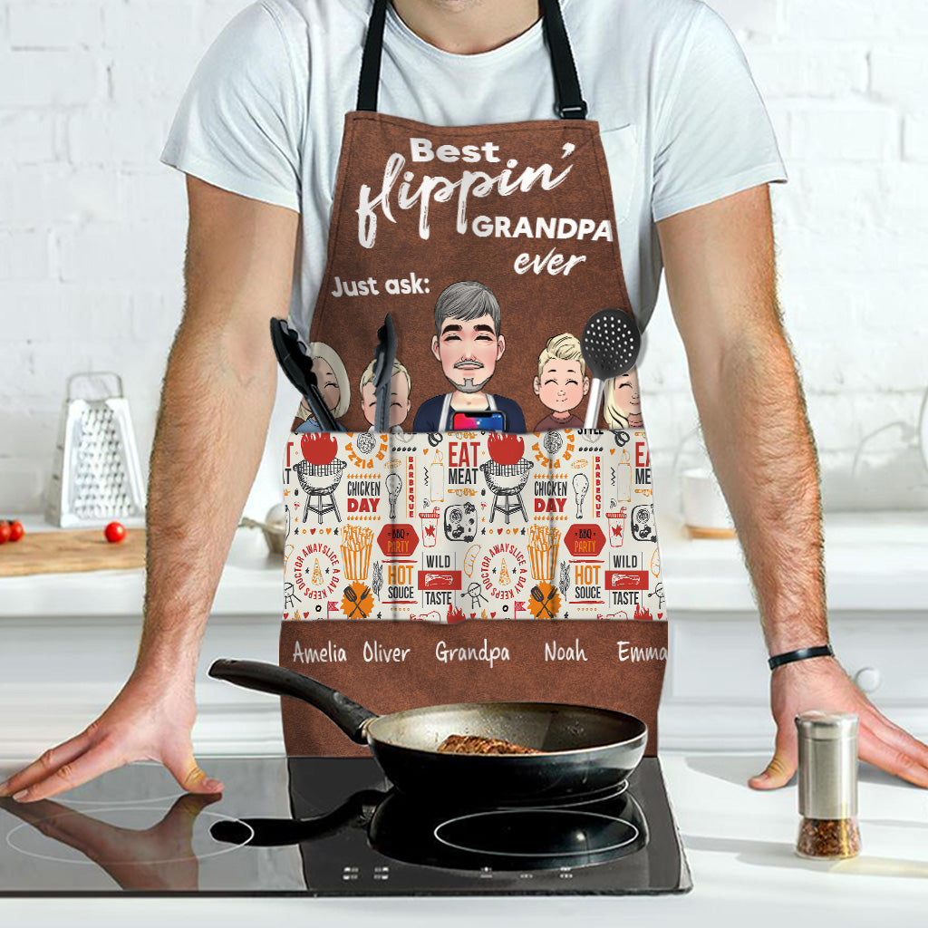 Best Flippin' Dad - Gift for dad, grandma, grandpa, mom, uncle, aunt - Personalized Apron