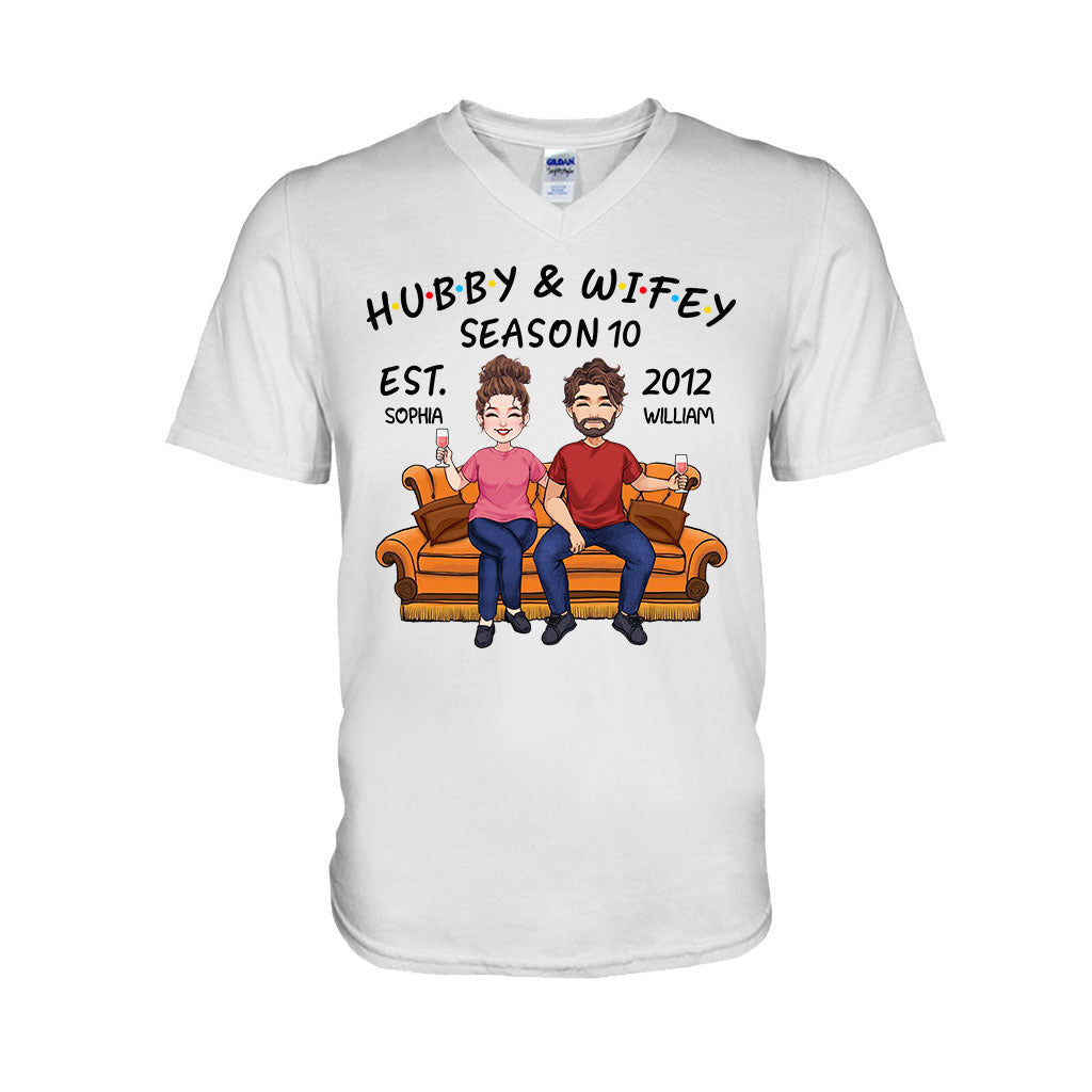 T-shirt et sweat à capuche personnalisés pour couples « Mari et Femme »