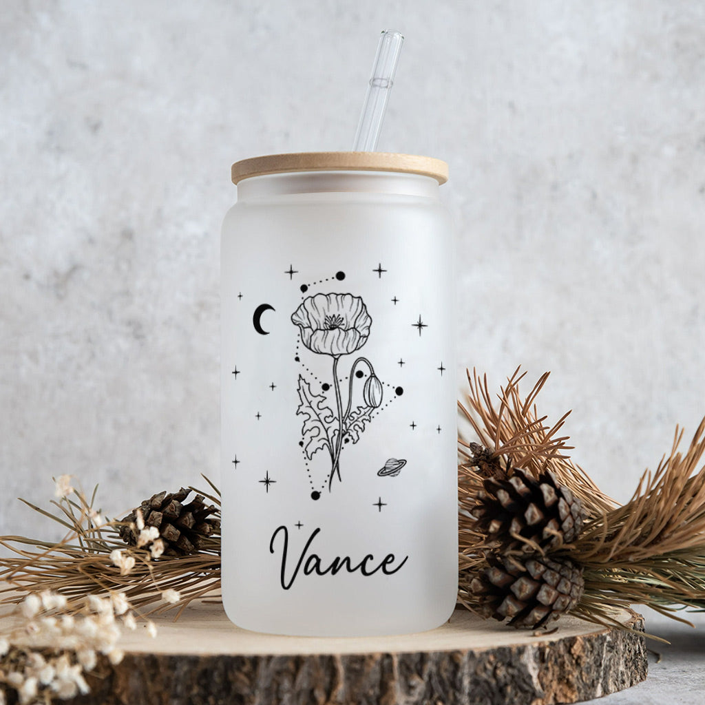 Fleur de naissance du signe du zodiaque - Horoscope personnalisé en verre