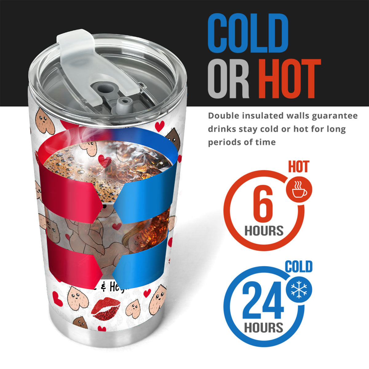 Je suis fou/folle de toi - Gobelet isotherme personnalisé pour couples