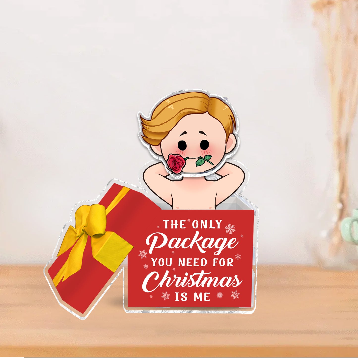 The Only Package You Need For Christmas - gift for husband, wife, girlfriend, boyfriend - Personalized Custom Shaking Head