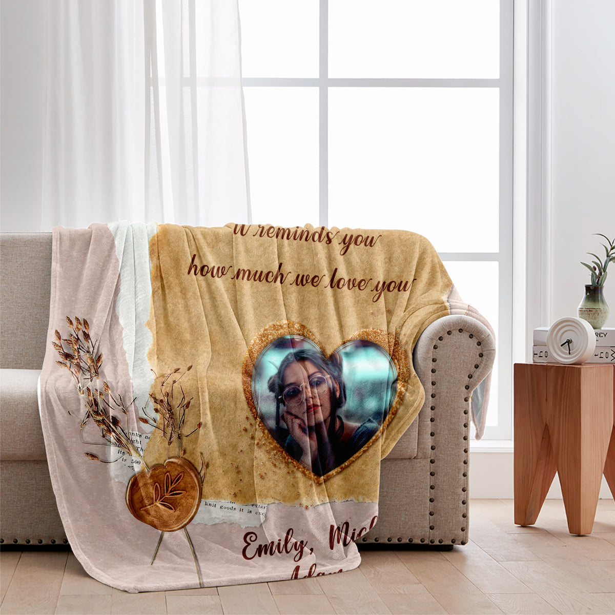 Couverture personnalisée « Grand-mère Maman » - Cadeau pour grand-mère, maman, papa, grand-père, tante, oncle, sœur, frère, mari, femme, ami(e)