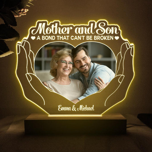 L'amour entre une mère et ses enfants - Cadeau pour maman, fille, fils - Plaque lumineuse personnalisée