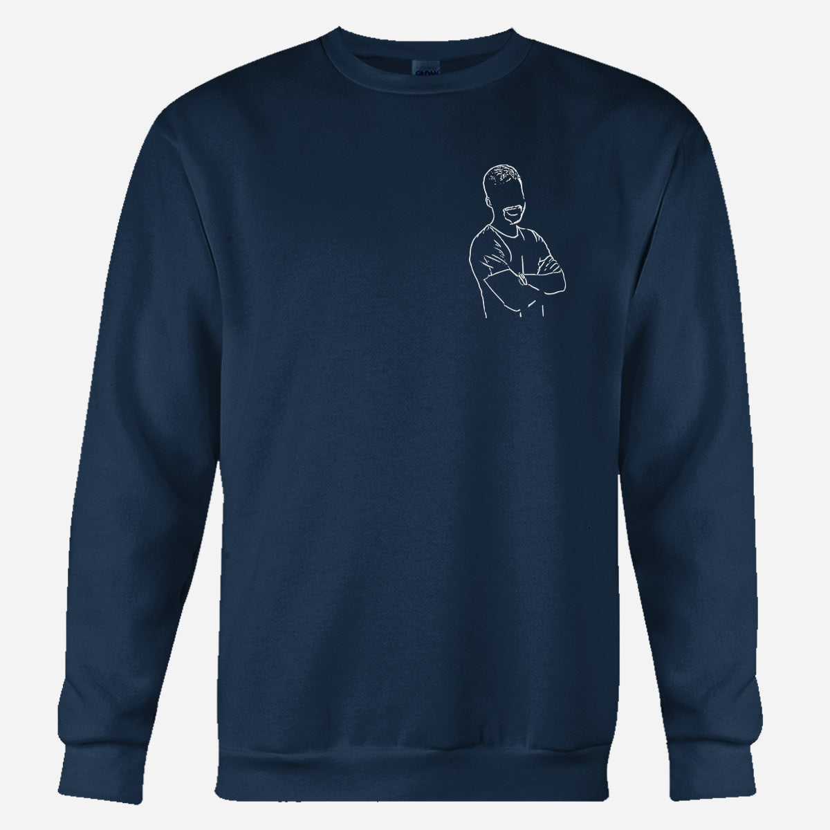 Custom Line Art - Personalized grandson Embroidered Sweater