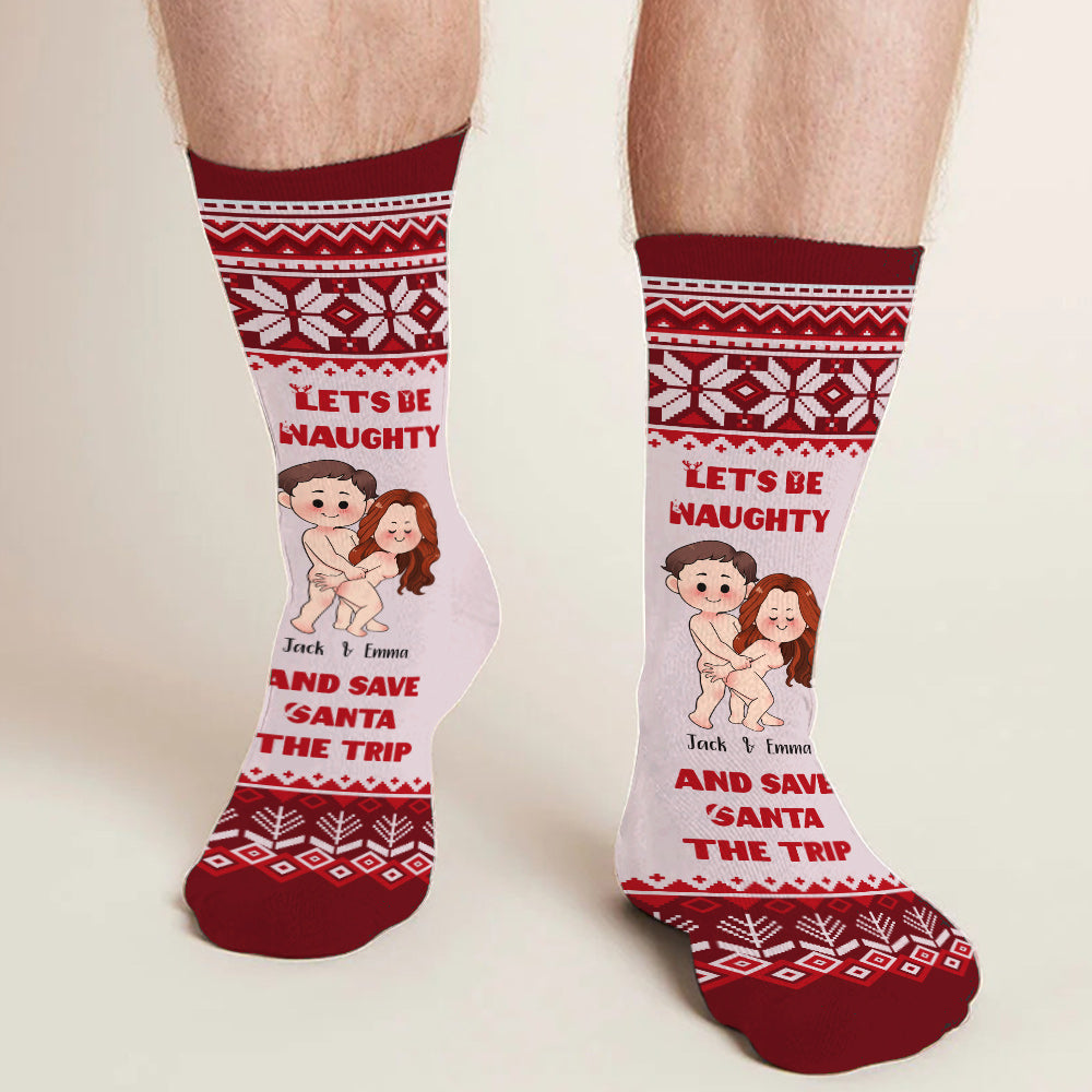 Let's Be Naughty - Personalized Couple Socks