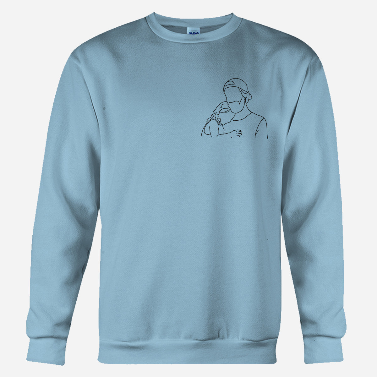 Custom Line Art - Personalized Step Dad Embroidered Sweater